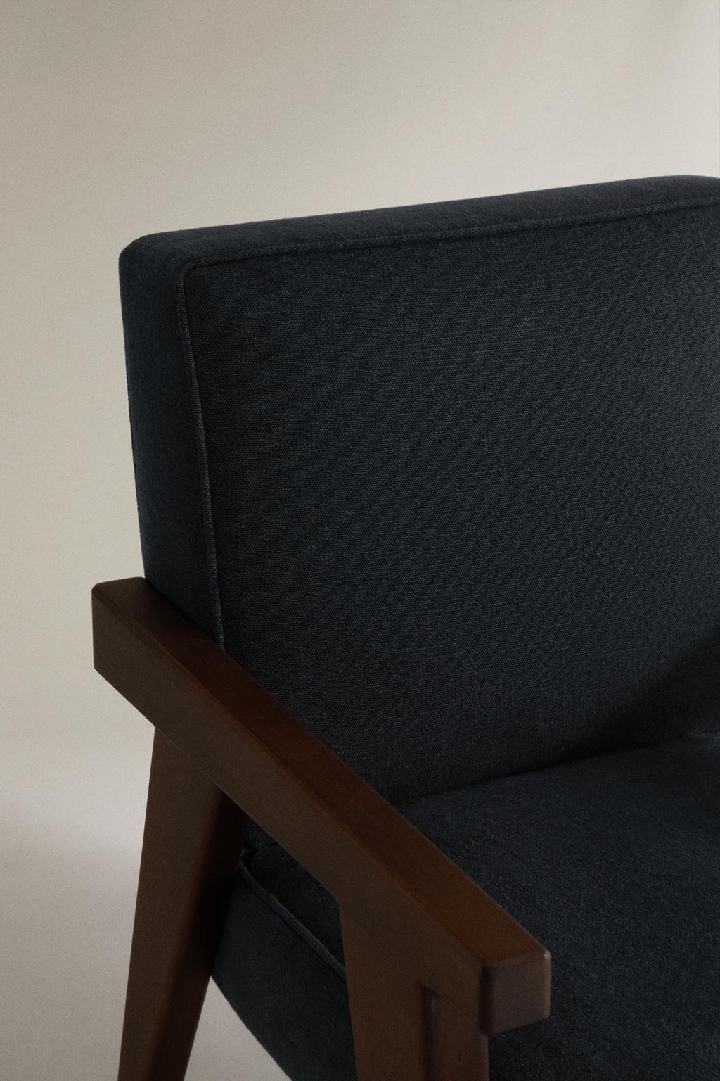 Кресло walnut с обивкой из льна zara home by blasco