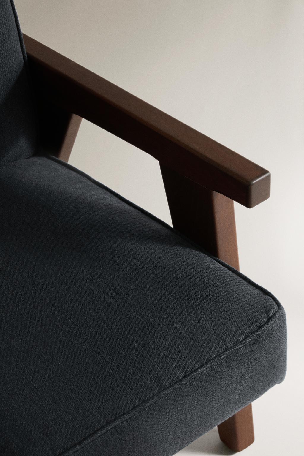 Кресло walnut с обивкой из льна zara home by blasco
