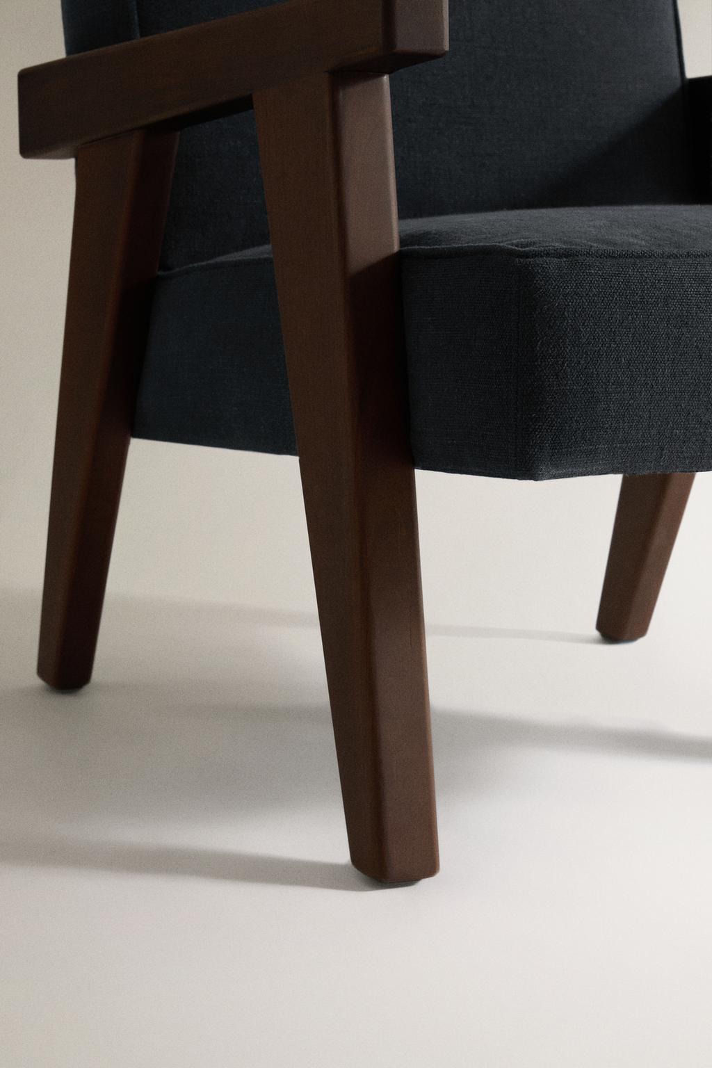 Кресло walnut с обивкой из льна zara home by blasco