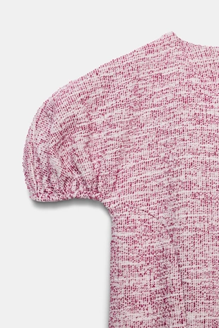 Pink marl | 2298/461/625 - Zara Платье из букле с объемными рукавами