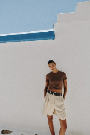 Купить Zara Укороченная футболка с короткими рукавами