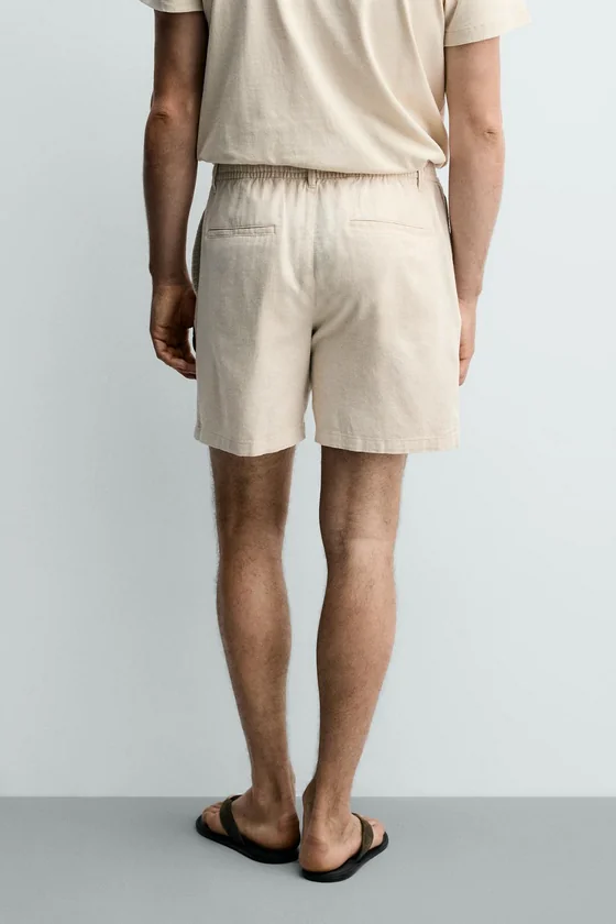 ШОРТЫ RELAXED FIT ИЗ ХЛОПКА И ЛЬНА