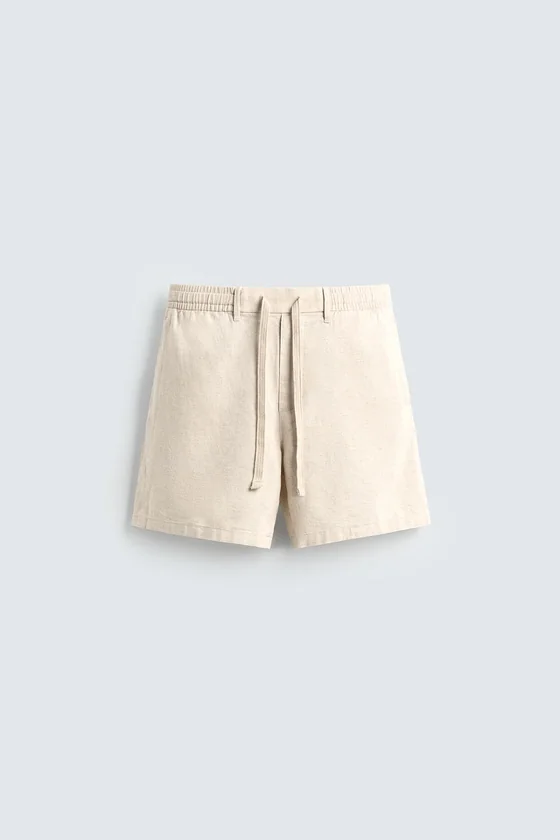 ШОРТЫ RELAXED FIT ИЗ ХЛОПКА И ЛЬНА