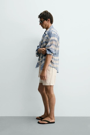 Шорты Relaxed Fit из хлопка и льна