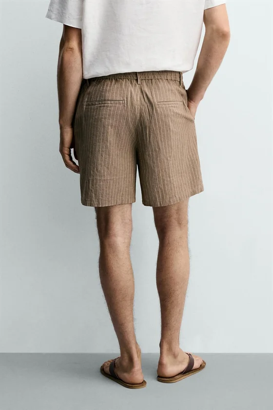 ШОРТЫ RELAXED FIT ИЗ ХЛОПКА И ЛЬНА