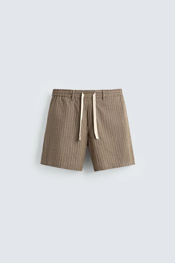 ШОРТЫ RELAXED FIT ИЗ ХЛОПКА И ЛЬНА