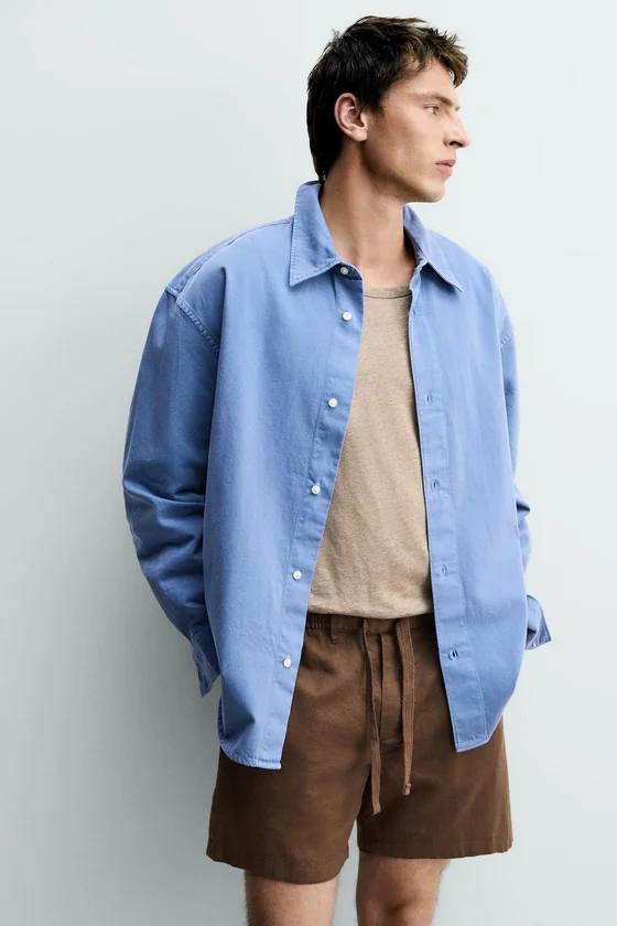 ШОРТЫ RELAXED FIT ИЗ ХЛОПКА И ЛЬНА