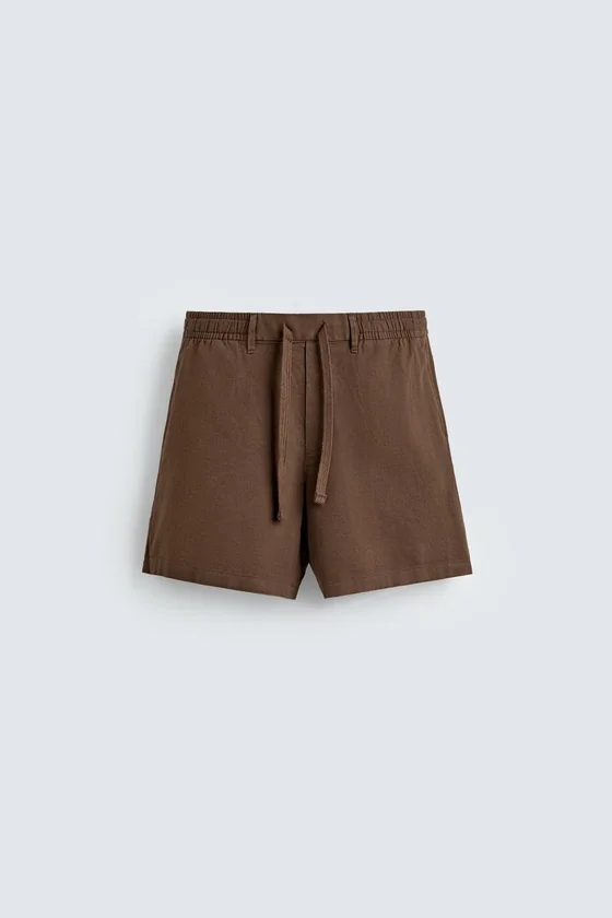ШОРТЫ RELAXED FIT ИЗ ХЛОПКА И ЛЬНА