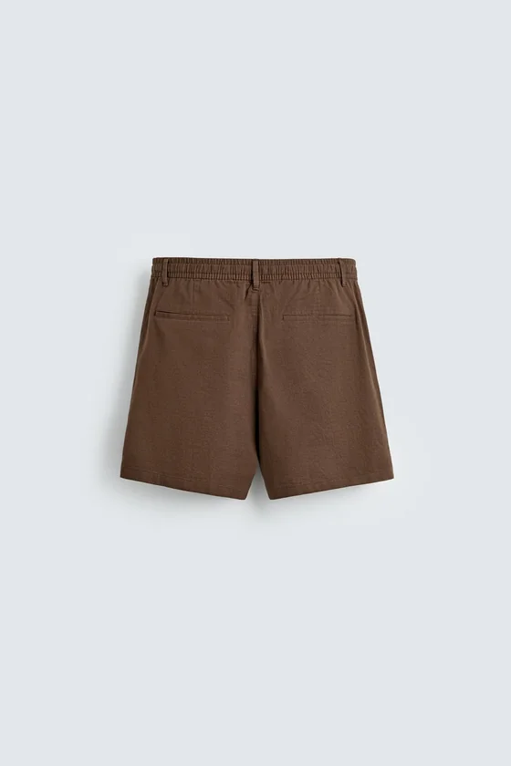 ШОРТЫ RELAXED FIT ИЗ ХЛОПКА И ЛЬНА