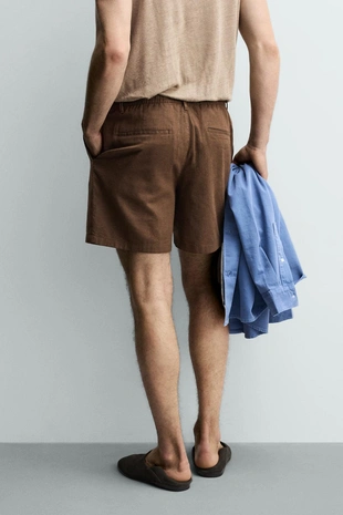 Шорты Relaxed Fit из хлопка и льна