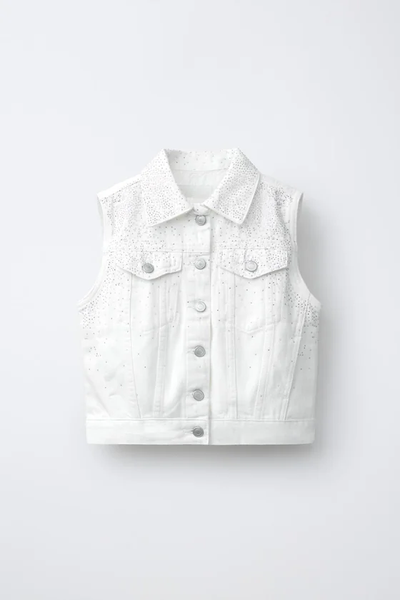 ДЖИНСОВЫЙ ЖИЛЕТ СО СТРАЗАМИ