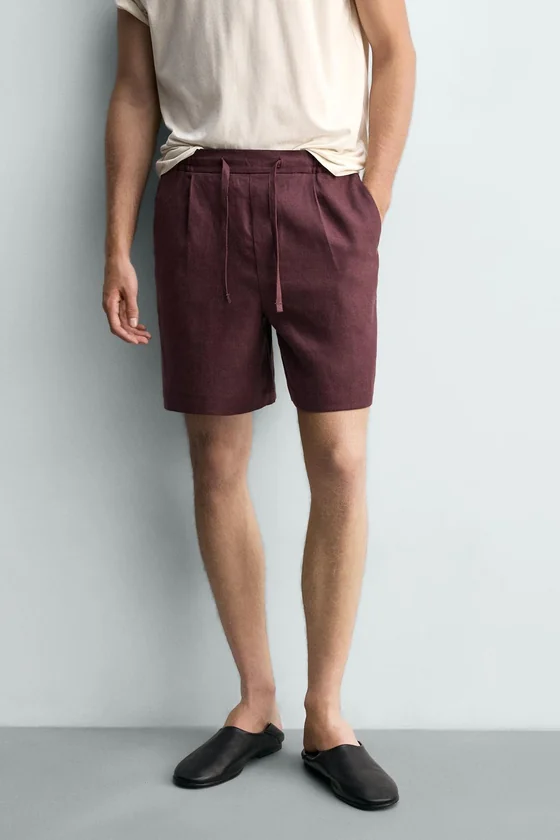 ШОРТЫ RELAXED FIT ИЗ 100% ЛЬНА
