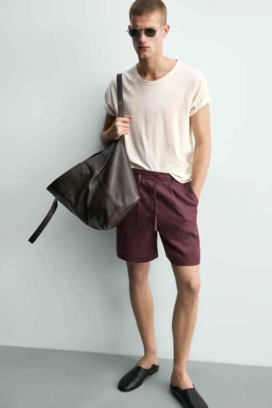 ШОРТЫ RELAXED FIT ИЗ 100% ЛЬНА