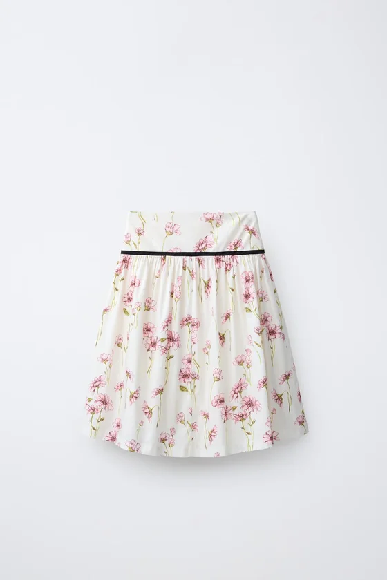 Юбка миди с цветочным принтом