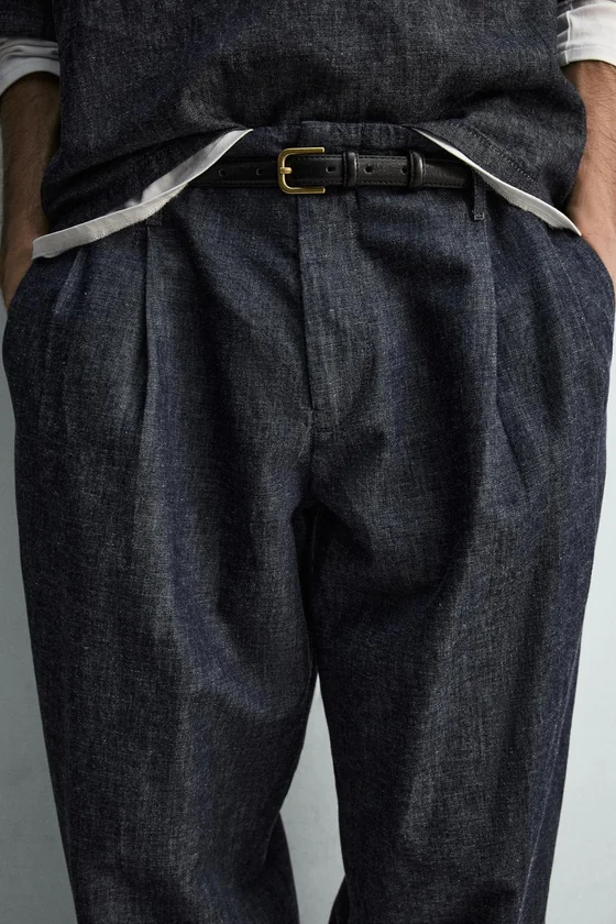 Брюки balloon fit с защипами