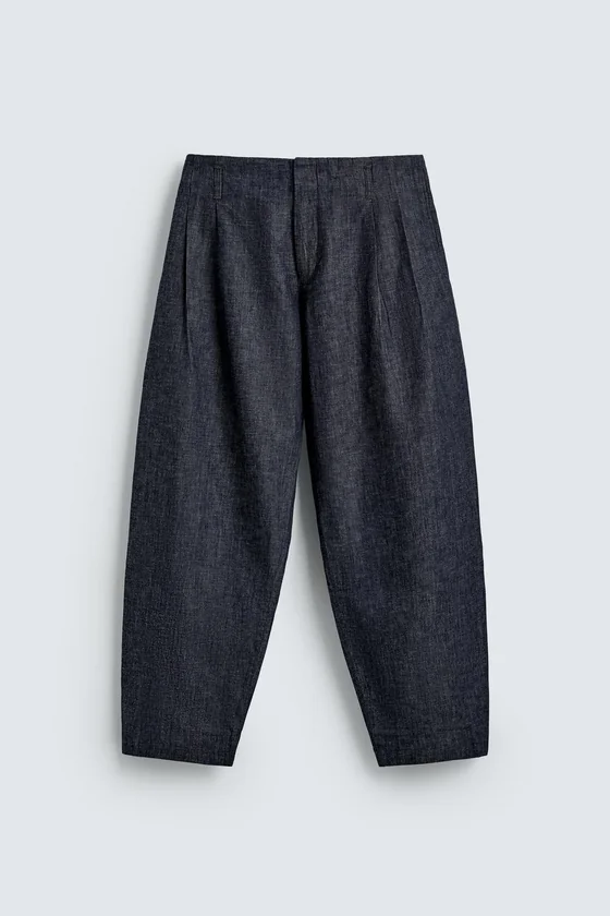 Брюки balloon fit с защипами