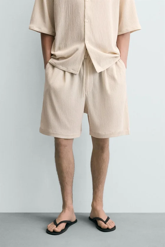 ШОРТЫ RELAXED FIT С РЕЛЬЕФНЫМ УЗОРОМ