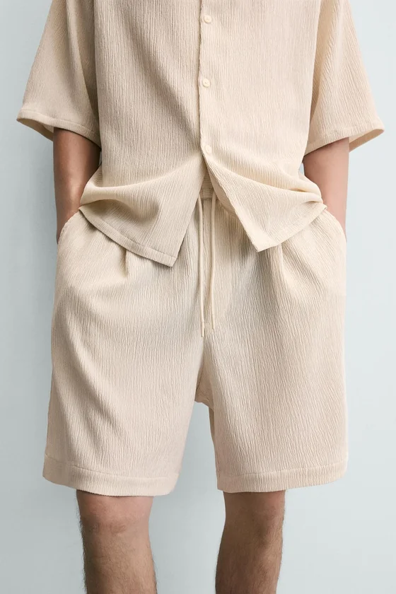 ШОРТЫ RELAXED FIT С РЕЛЬЕФНЫМ УЗОРОМ
