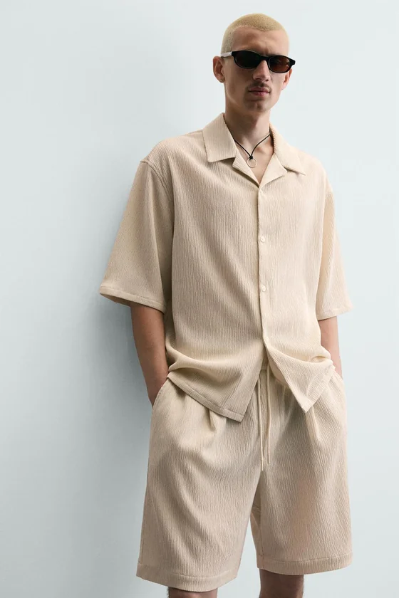 ШОРТЫ RELAXED FIT С РЕЛЬЕФНЫМ УЗОРОМ