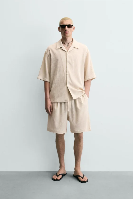 ШОРТЫ RELAXED FIT С РЕЛЬЕФНЫМ УЗОРОМ