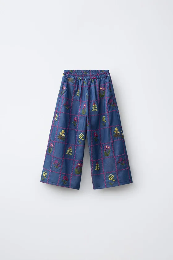 БРЮКИ WIDE LEG С ВЫШИВКОЙ