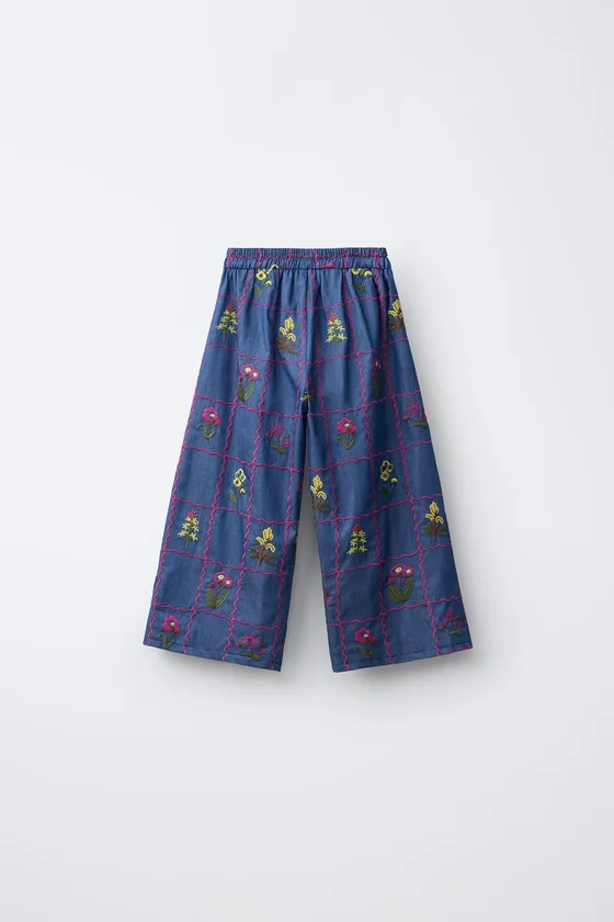 БРЮКИ WIDE LEG С ВЫШИВКОЙ