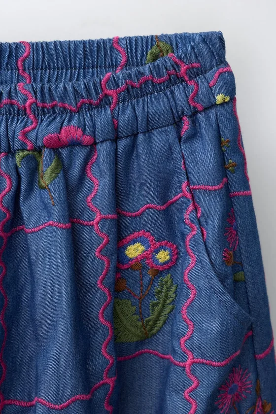 БРЮКИ WIDE LEG С ВЫШИВКОЙ