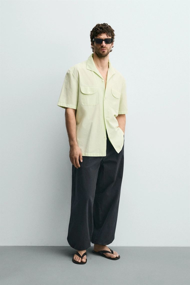 Рубашка regular fit с карманами