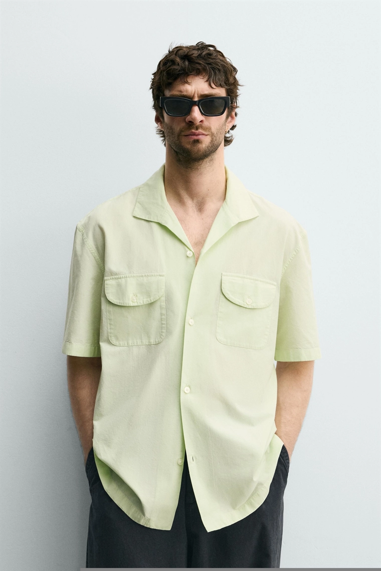 Рубашка regular fit с карманами