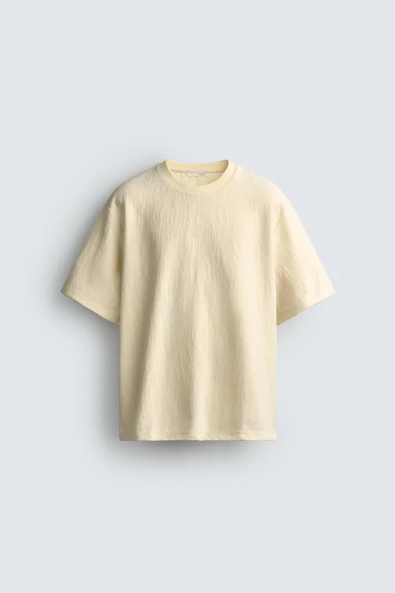 ФУТБОЛКА RELAXED FIT ИЗ РЕЛЬЕФНОЙ ТКАНИ