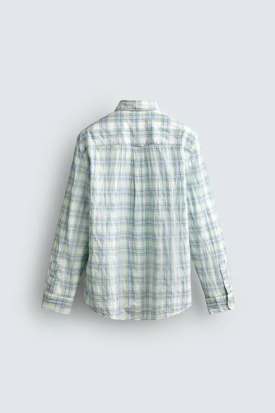 РУБАШКА REGULAR FIT В КЛЕТКУ С ЭФФЕКТОМ ПОМЯТОСТИ