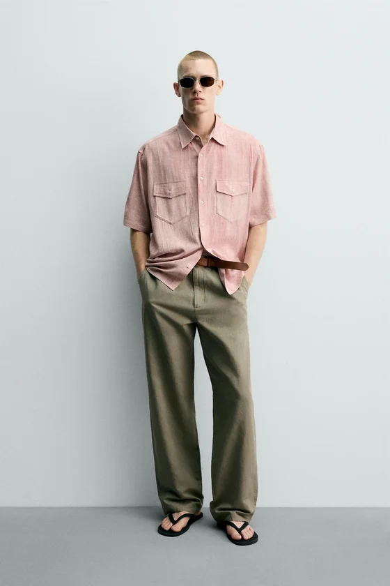 РУБАШКА RELAXED FIT С ЭФФЕКТОМ ПОТЕРТОСТИ