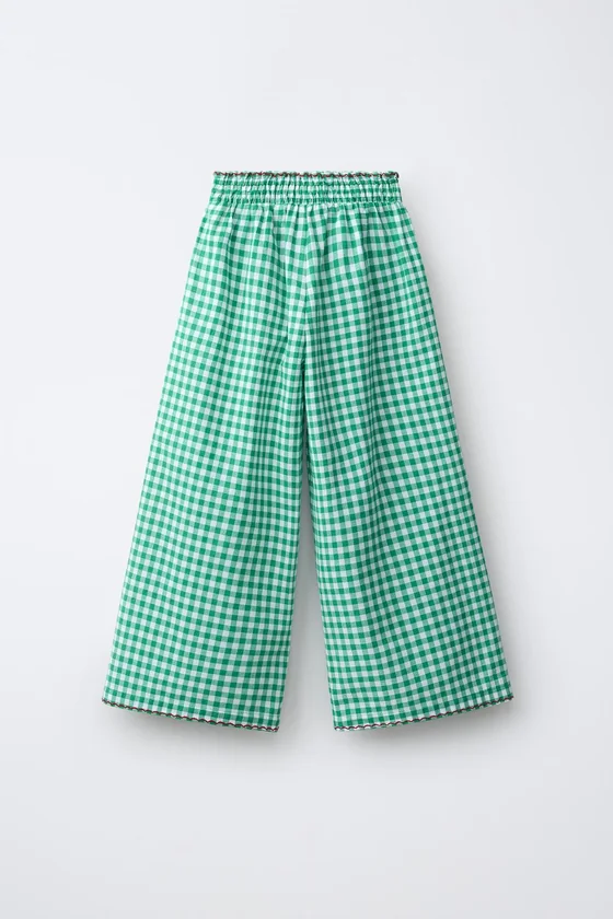 БРЮКИ WIDE LEG В КЛЕТКУ ВИШИ