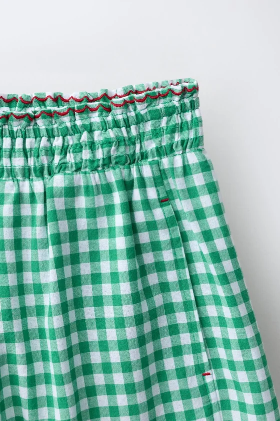 БРЮКИ WIDE LEG В КЛЕТКУ ВИШИ