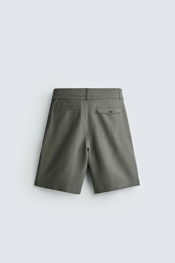 ШОРТЫ RELAXED FIT СО СКЛАДКАМИ И РЕМНЕМ