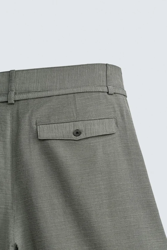ШОРТЫ RELAXED FIT СО СКЛАДКАМИ И РЕМНЕМ