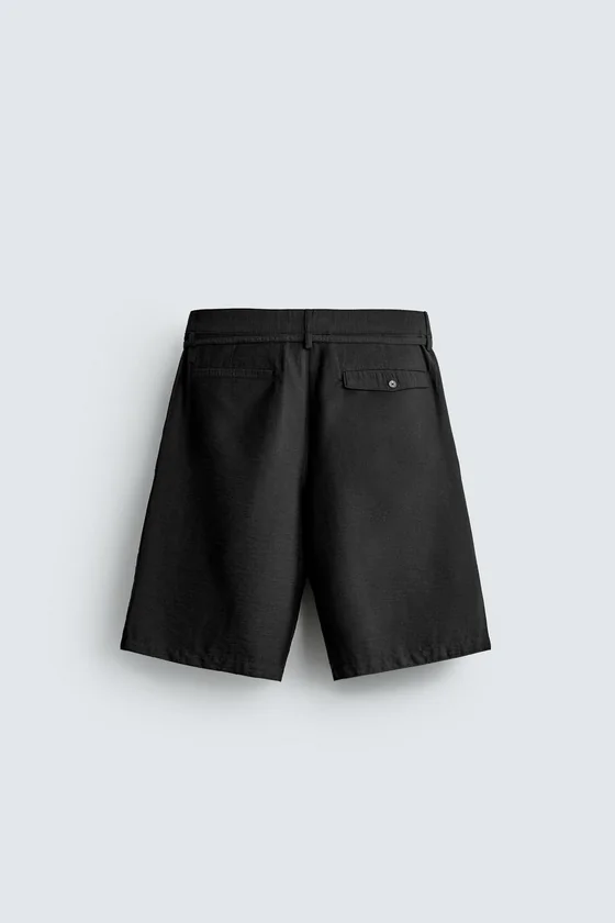 ШОРТЫ RELAXED FIT СО СКЛАДКАМИ И РЕМНЕМ