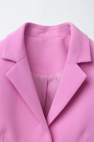 Pink | 1174/492/902 - Zara Укороченный блейзер с декоративными пуговицами