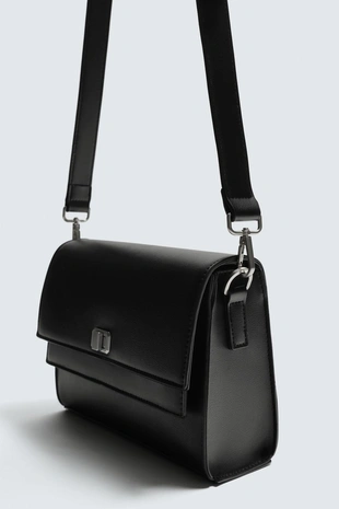 Black | 3512/820/800 - Zara Сумка с двумя клапанами