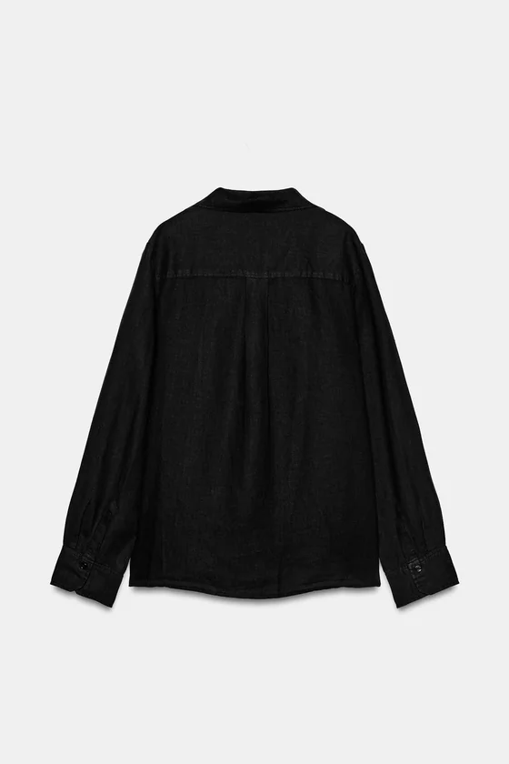 РУБАШКА ИЗ 100% ЛЬНА С КАРМАНОМ — ZW COLLECTION