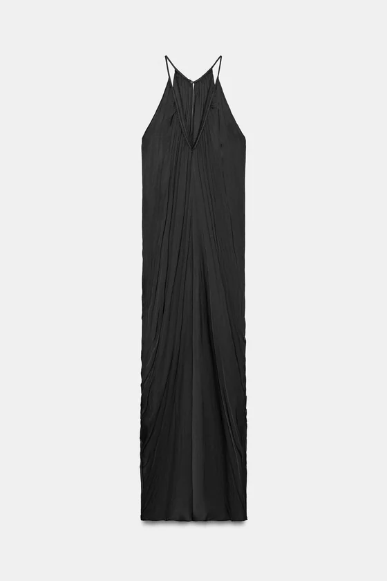 АТЛАСНОЕ ПЛАТЬЕ СО СБОРКАМИ — ZW COLLECTION