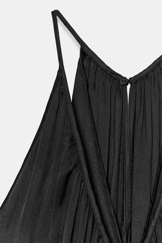 АТЛАСНОЕ ПЛАТЬЕ СО СБОРКАМИ — ZW COLLECTION
