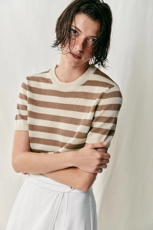 Купить Zara Трикотажный топ с короткими рукавами