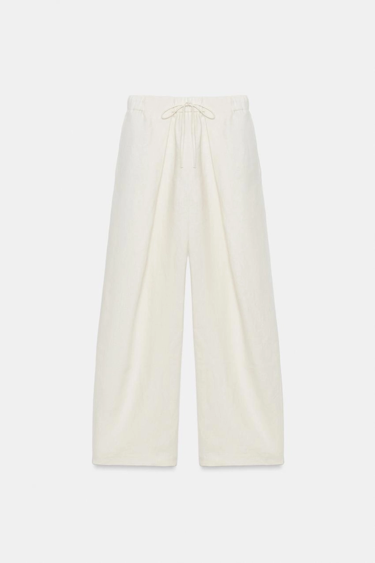 БРЮКИ СО СКЛАДКАМИ ИЗ 100% ЛЬНА — коллекция Zara «ZW»