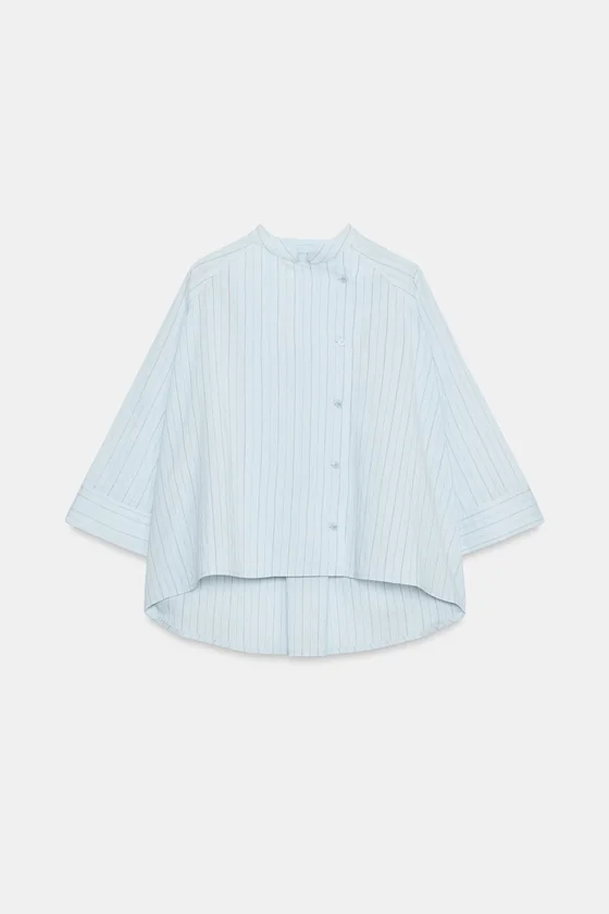 Асимметричная рубашка в полоску — ZW COLLECTION