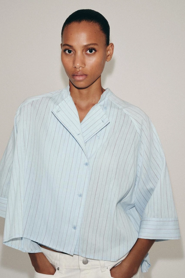 Асимметричная рубашка в полоску — коллекция Zara «ZW»