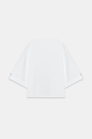 White | 0264/058/250 - Zara Асимметричная футболка с пуговицей