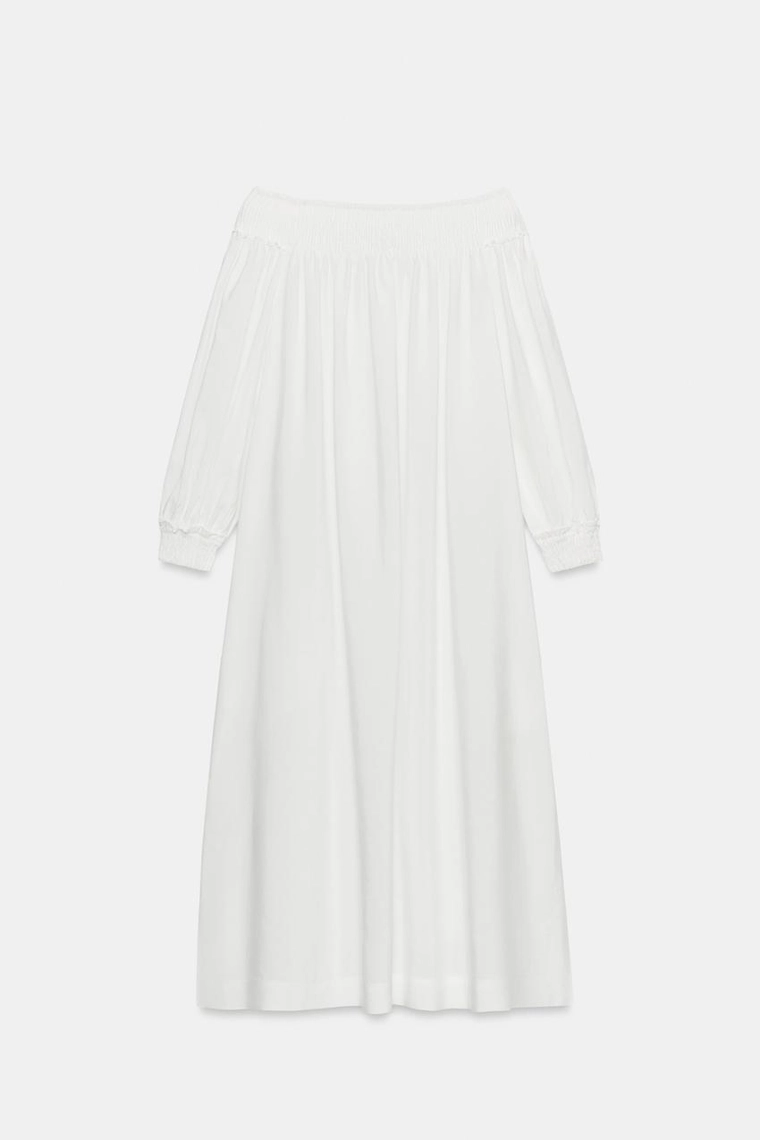 ПЛАТЬЕ МИДИ С ОТКРЫТЫМИ ПЛЕЧАМИ — коллекция Zara «ZW»