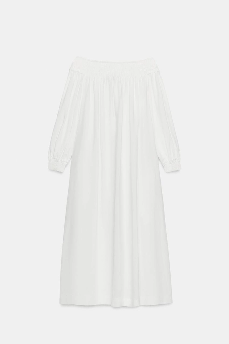 ПЛАТЬЕ МИДИ С ОТКРЫТЫМИ ПЛЕЧАМИ — коллекция Zara «ZW»