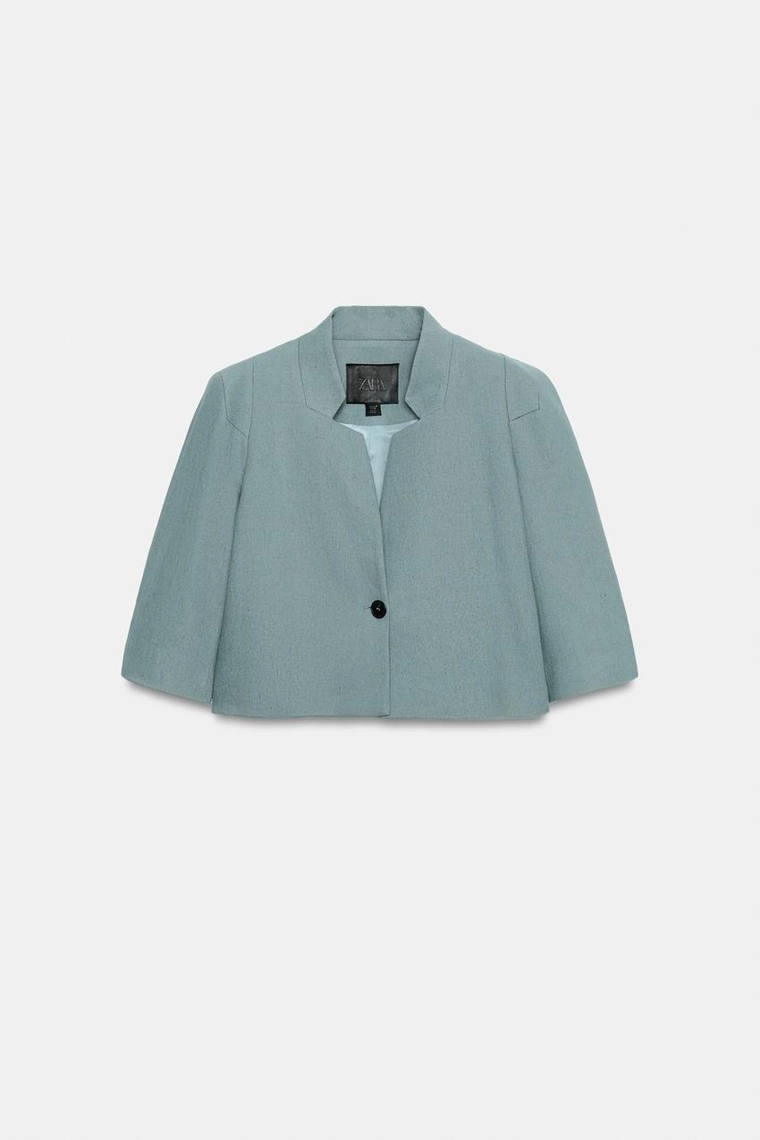 УКОРОЧЕННЫЙ ЛЬНЯНОЙ БЛЕЙЗЕР — коллекция Zara «ZW»